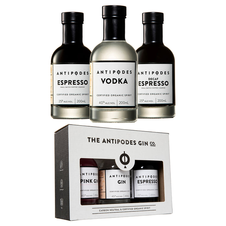 Antipodes 3 x 200ml Tasting Pack - Espresso, Vodka, Decaf Espresso