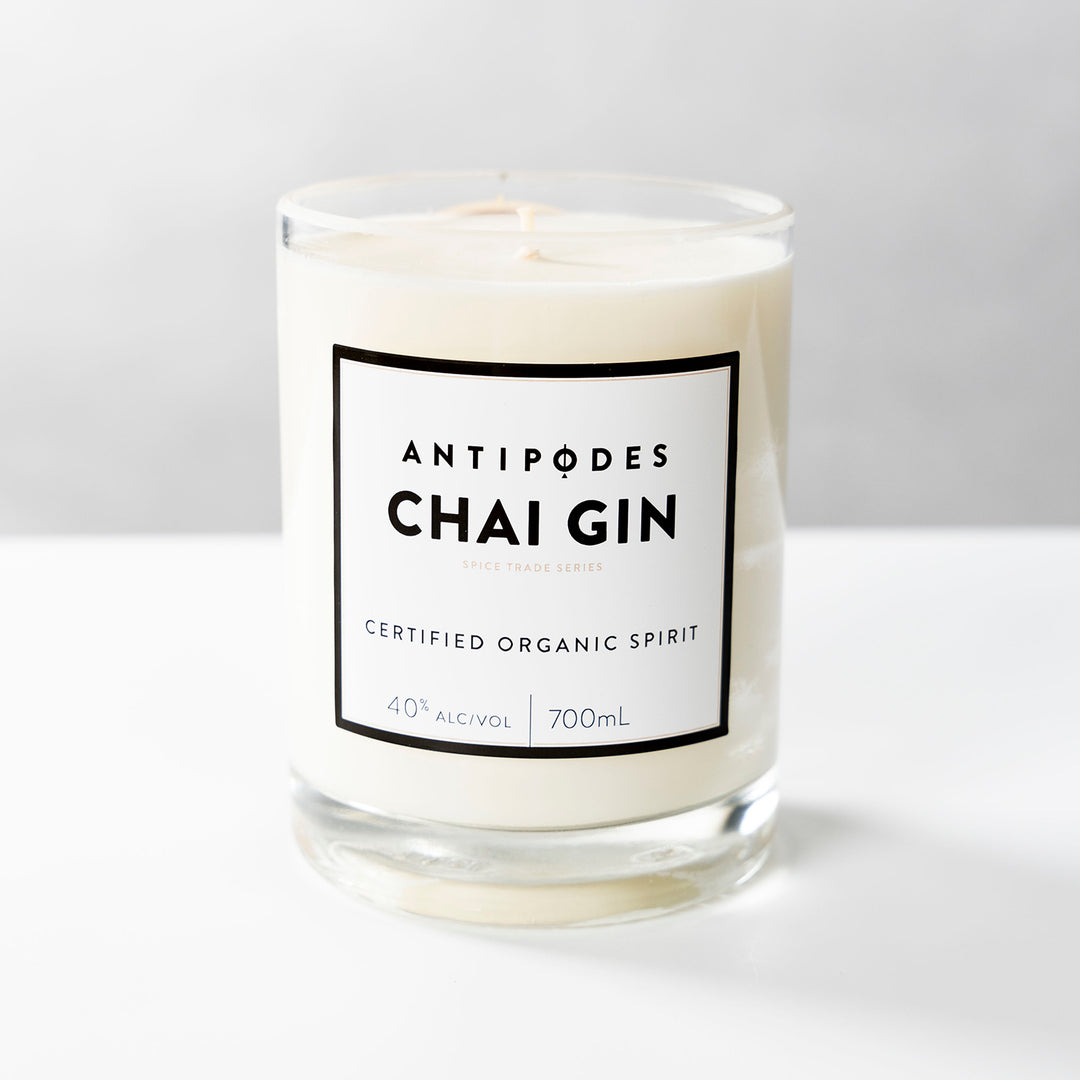 Antipodes Chai Gin Candle – Upcycled botanical candle
