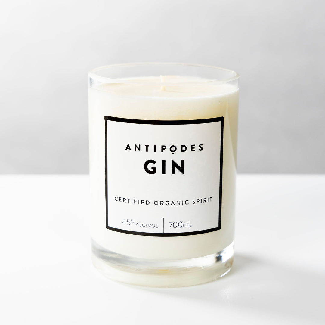 Antipodes Original Gin Candle – Upcycled botanical candle